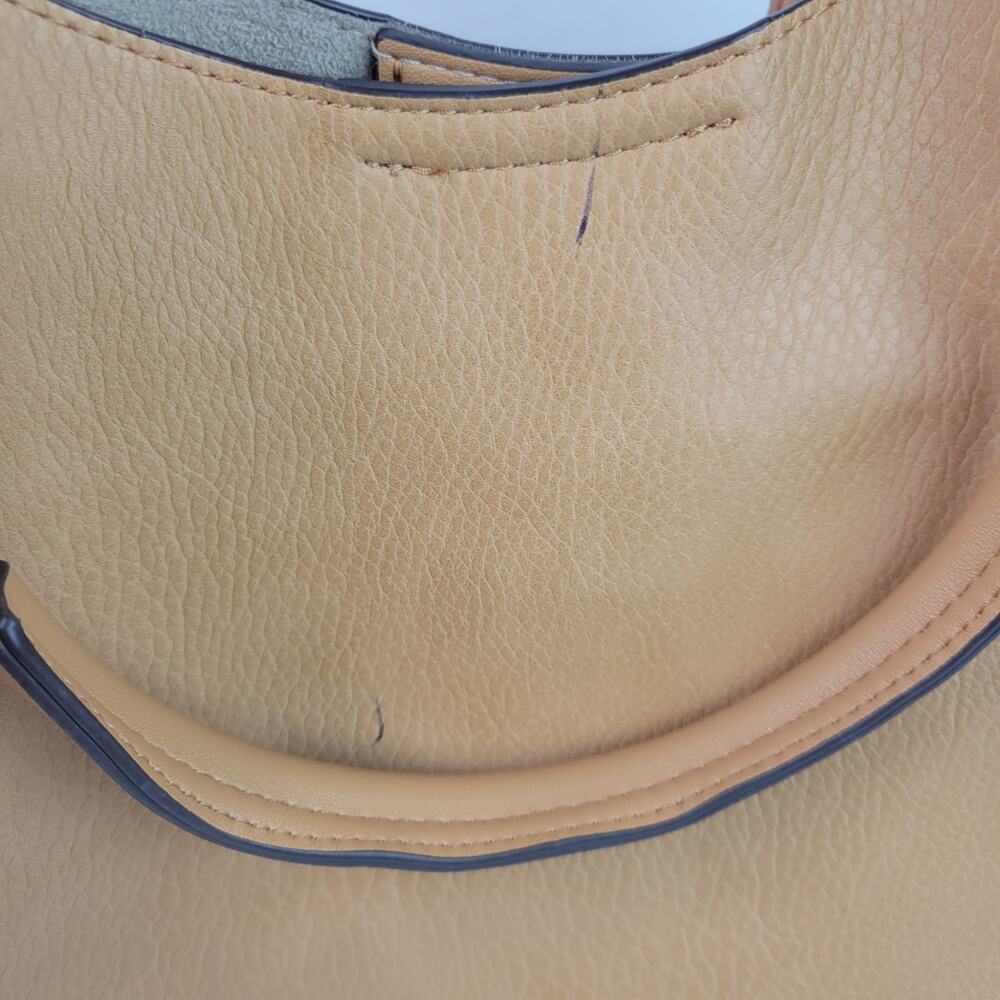 Sondra Roberts Squared Brown Faux Leather Double Handle Shoulder Bag w/ Pouch - Picture 5 of 14